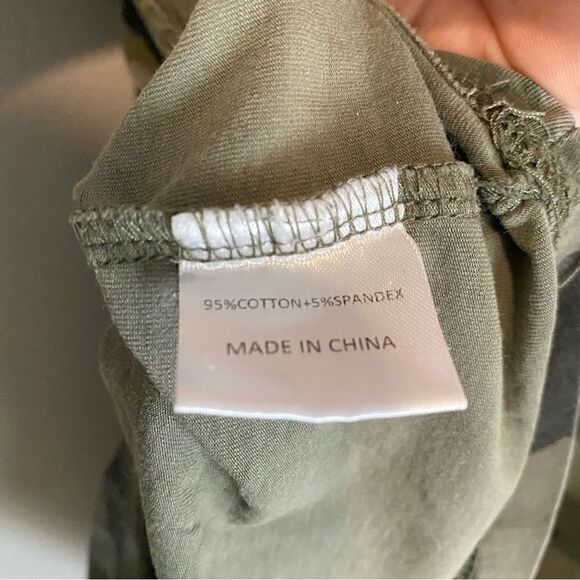 Daisy Mae Womens Camo Striped Sleeve Relaxed Fit T shirt Size Small - Picture 4 of 6